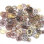 HERZWILD 200g Cogs and Gears, Steampunk Charms Accessories Assorted Antique Steampunk Craft for Crafting Jewelry Making Accessories (200g Cogs)