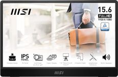 MSI Pro MP161 E2 Portable Monitor, 15.6" FHD IPS 1080p, USB Type-C, Mini-HDMI, Built-in Speakers, Perfect for PC, Mac, PS5, PS4, Xbox, Mobile, Metal Gray