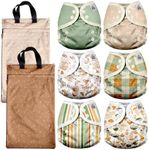 Mama Koala Reusable Adjustable Cloth Diaper Covers Size S,with 2 Pack Waterproof Hanging Wet Dry Bags
