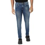 Spykar Men's Super Skinny Low Rise Jeans Mid Blue