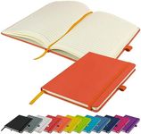 A5 Notebook Writing Pad New Lined Hardback Journal Notepad Notes Diary Pad (Orange)