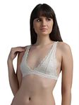 N-Gal Women Lace Non Padded Bridal Bralettes Bra_Beige_38