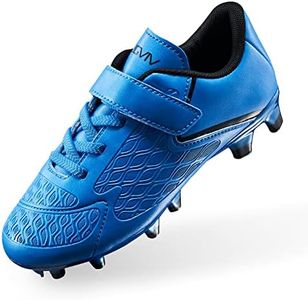 LIGVIV Kids Soccer Cleats Boys Girls - Toddler/Little Kid/Big Kid (Black Blue, Little_Kid, Numeric_11, Numeric, us_Footwear_Size_System, Medium)