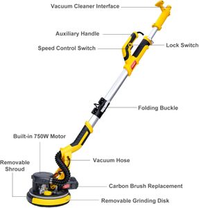 HYCHIKA Electric Drywall Sander – Adjustable Speed Wall Polisher
