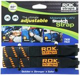 ROK Straps ROK-10031 Black/Orange 18" - 60" Motorcycle/ATV Adjustable Stretch Strap