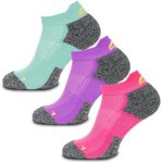 More Mile 3 Pack Womens Running Socks Challenger Cushioned Anklet