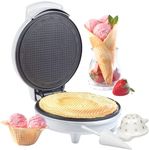 Waffle Cone and Bowl Maker for Homemade Ice Cream Cones - Includes Shaper Roller & Bowl Press - Electric Nonstick Waffler Iron Machine, Easter Dessert Fun, Unique Birthday Gift Treat for Kids, Adults