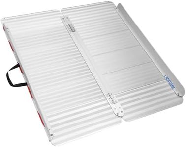 LIEKUMM Rampas para Silla de Ruedas Plegable 96 x 85 cm,Rampa de Aluminio Portatil,Rampa para Discapacitados para escaleras,Umbral, Capacidad 400 kg, Superficie Antideslizante