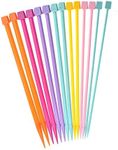 14 PCS Knitting Needles Plastic Straight Single Pointed Knitting Needles 4.0mm to 10mm Short Knitting Needles Set 25cm/9.8in Crochet Hooks Set