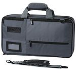 Asaya Chef Knife Bag - 28 Pockets for Knives and Kitchen Utensils - Durable Ballistic Nylon, Black Stainless Steel Hardware, Card Holder and Adjustable Shoulder Strap - Knifes not Included