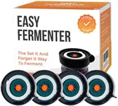 Easy Fermenter Fermentation Lids Kit, Mason Jar Airlock Lid, Fermenting Lids for Wide Mouth Mason Jars, Kimchi, Pickle, and Sauerkraut Fermentation Lids, Pack of 4