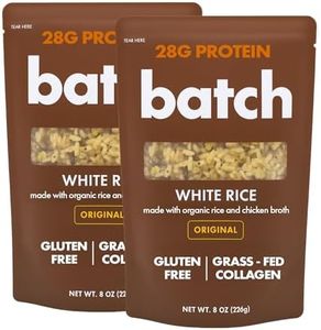 Batch – Organic Protein Rice with Collagen – 28g Protein per Bag, Ready in 90 Seconds, Microwavable Long-Grain White Rice, Grass-Fed Bovine Collagen, Gluten-Free, Made in USA – Original (2 Pack)