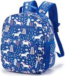 Telena Kids Backpack for Boys Girls, Cute Water Resistant Toddler Preschool Bag with Adjustable Padded Straps, Blue Unicorn