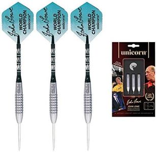 Unicorn Steel Tip Darts Set | John Lowe World Champion Ambassador | 90% Natural Tungsten Barrels | 25 g