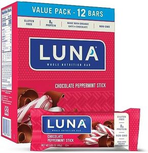 LUNA Bar - Chocolate Peppermint Stick - Gluten-Free - Non-GMO - 7-9g Protein - Made with Organic Oats - Low Glycemic - Whole Nutrition Snack Bars - 1.69 oz. (12 Pack)