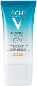 Vichy, Minéral 89, Fluide Quotidien Boost d'Hydratation 72h SPF50+, Soin Hydratant et Fortifiant, Haute Protection Solaire, Enrichi en Acide Hyaluronique, Non Comédogène, Sans Parfum, 50 ml