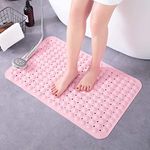 VHKD PVC Bathroom mat Anti Slip Rectangle (Pink | 70 X 35)