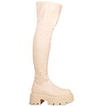 Fashion Thirsty WOMENS LADIES SEXY OVER THE KNEE THIGH HIGH CHUNKY PLATFORM HEEL STRETCH BOOTS