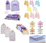 Infantbond 56 in 1 New Born Baby Complete Daily Items Combo(0-6 Months)(Apple) (Purple for Baby Boy & Baby Girl), Pack of 1