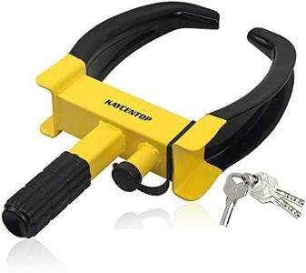 Wheel Clamp Lock Universal Security Tire Lock Anti Theft Lock Fit Most Vehicles Max 10" Tire Width and 7" Reach for Trailers SUV Boats ATV's Motorcycles Golf Cart Great Deterrent Bright Yellow/Black