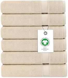 Delara Organic Cotton Luxuriously Plush Washcloths Pack of 6 | GOTS & Oeko-TEX Certified | Premium Quality Face Towels | Feather Touch Technology|650 GSM Long Staple|Soft, Quick Dry & Ultra-Absorbent