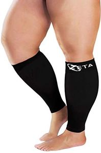 Zeta Wear Plus Size Support Leg Sleeve - Wide Calf Compression, Great for Travel & Flights, Women Love Its Amazing Fit, Cotton-Rich Comfort & Soothing Relief, 1 Pair, 2XL, Black