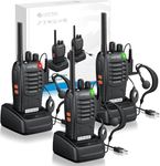 eSynic 3Pack Professional Walkie Talkies for Adults Rechargeable Walkie Talkies Best 16CH Walkie Talkies Hand Free VOX Walkie Talkies With Earpieces& LED Lights Wonderful Gifts For Adults Kids etc