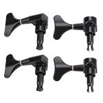 2L 2R Electric Bass Machine Heads, Sealed Tuner String Tuning Key Pegs for Electric Bass (Black) Effector