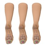 FITLEGS - Grip - Open-Toe Compression Stocking - 18 mmHg AES DVT Prevention - Below Knee Multipack - Medium - Beige