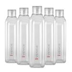 CELLO Venice Exclusive Edition Plastic Water Bottle Set, 1 Litre, Set of 5, Clear