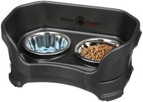 Neater Feeder Deluxe Small Mess Proof Feeder for Small Dogs & Cats, 1-1/2 Cup Food & 2-1/4 Cup Water Stainless Steel Bowls, Elevated, No Spill, Non-Tip, Non-Slip. Made in USA