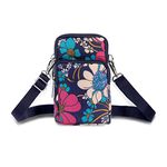 Zercart Crossbody Bags Phone Pouch Purse, Leaf Pattern Shoulder Bag Multifunction Phone Bag Ladies Cellphone Bag with Wristband & Card Holder Slots for Smartphone 6.5" Keys Coins Cards