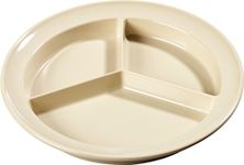 Carlisle KL20325 Kingline Melamine 3-Compartment Deep Plate, 8.75", Tan (Pack of 12)