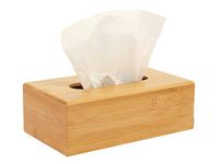 OSCO Bamboo Rectangular Tissue Box | Tissue Holder | Napkin Dispenser | Tissue Cover | Tissues Not Included | H8.5 x W25 x D14 cm |