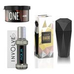 Involve Combo Offer : Involve One Musk & Elements Aqua Spray Air Car Perfume(pack of- 2) & Diamond car dustbin- Black|Car Air Freshener | Car Accessories |Car Trash Bin Auto| Involve Accessories