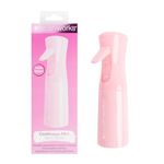 Brushworks Continuous Mist Water Spray Bottle 200ml (Pink) - Ultra Fine Mist Spray Bottle for Hair, Barbers, Salons, Plants & Cleaning, Great for Curly Hair, Detangling & Styling