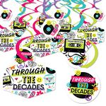 Big Dot of Happiness Through the Decades - 50s, 60s, 70s, 80s, and 90s Party Hanging Decor - Party Decoration Swirls - Set of 40