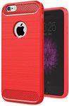 Vultic Carbon Fiber Case for iPhone 6 / 6S, Durable [Shock Absorption] Slim TPU Matte Lightweight Bumper Cover (Red)