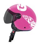 Steelbird PEP Gokart Open Face ISI Certified Helmet for Kids (X-Small 540 MM, Dashing Pink with Smoke Visor)