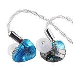 Linsoul Kiwi Ears Orchestra Lite Performance Custom 8BA in-Ear Monitor IEM with Detachable 4-core 7N Oxygen-Free Copper OFC Cable, Handcrafts Faceplate for Musician (Orchestra Lite, Blue)