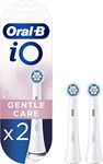 Oral-B iO Gentle Care Electric Toothbrush Head, Twisted & Angled Bristles for Deeper Plaque Removal, Pack of 2 Toothbrush Heads, White