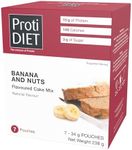 ProtiDIET High Protein Banana and Nuts Mug Cake Mix - 15g Protein - Quick and Easy-to-Prepare Nutritious Mug Cake Mix to Support a Busy and Active Lifestyle -7 Cake Mix Per Box