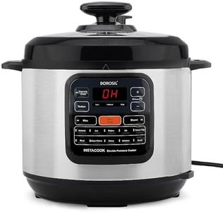 Borosil Instacook 6 L Electric Stainless Steel Pressure Cooker | 12 Digitized Indian Cooking Programs | 15 Hour Delay Timer | One Touch Instat Cooking | Idli Maker, Rice Cooker | 2 Year Warranty