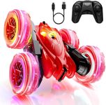 ifollower Remote Control Cars, Direct Charge 4WD Monster Truck Double Sided 360°Flip Rotation, 2.4GHz Cool LED Stunt RC Car, Off Road Crawler Toy Cars for 3-12 Years Boys Girls Gift