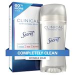 Secret Clinical Strength Deodorant and Antiperspirant for Women, Invisible Solid, Completely Clean, 2.6 Oz.