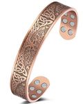 Jeracol Copper Magnetic Bracelets for Men Women,100% Solid Copper Magnetic Cuff Bangle with Powerful Magnets(Each 3500 Gauss), Brazaletes with Ajsust Tool&Jewelry Gift Box(18X-TREE)