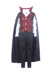 HENBRANDT Children’s Deluxe Vampire Costume for Kids Scary Fancy Dress Outfit Vampire Count Gothic Horror Halloween Fancy Dress for Boys and Girls (Age 4-6)