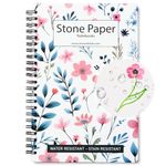 Floral Stone Paper Notebook for Gardening & Outdoor Use - Waterproof Garden Journal - Eco-Friendly, No Bleed Through, Tear-Resistant Notebook - Durable & Weatherproof for Outdoor Adventures - Blank