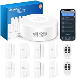 AGSHOME allarme casa senza fili Wireless, 120dB allarme casa 11kit, 1 antifurto casa con Sirena, 8 Sensori Porta e Finestra, 2 Telecomandi, Compatibile con Alexa e Google Assistant