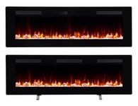 Dimplex Sierra Optiflame Media Wall Fireplace, 48"/ 121.9cm, Wall Mounted, Recess Fit, Free Standing Electric Fire, 7 Colour Themes, Choice of Fuel Beds, Cool Touch Glass, 1.6kW Electric Heater